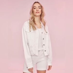 CHARLIE B White Eyelet Jean Jacket